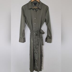 DKNY Olive Long Sleeve Shirt Dress